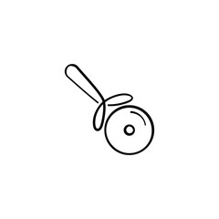 Pizza Cutter Line Style Icon Design