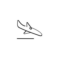 Plane Arrival Line Style Icon Design
