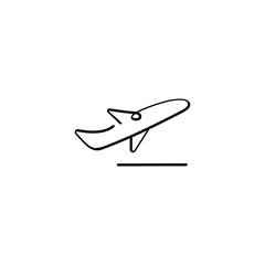 Plane Departure Line Style Icon Design