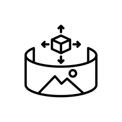 Photo 360 icon in vector. Illustration