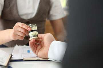 Client transfers cash in usa dollars to customer