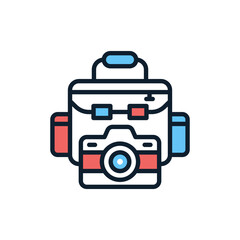 Camera Bag icon in vector. Illustration