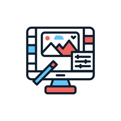 Obraz premium Retouching icon in vector. Illustration