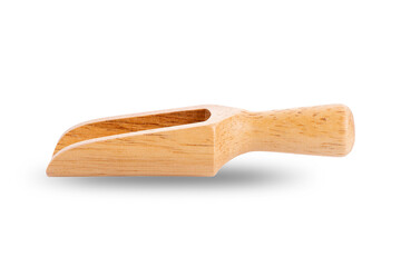 wooden scoop isolated on white background