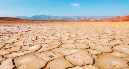 Rugzak drought cracked landscape in Africa © M.studio