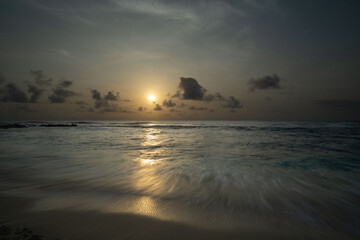 Dramatic sunset on the beach, Ascension island