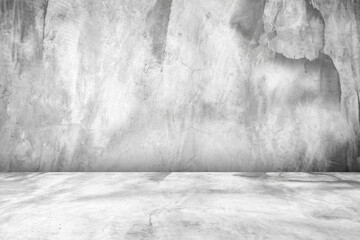 Empty gray concrete floor studio room background