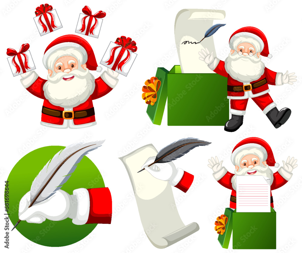 Sticker festive christmas vector icons collection