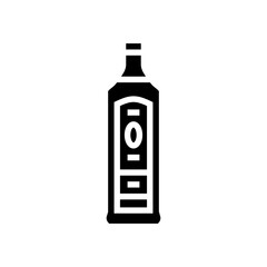 gin glass bottle glyph icon vector illustration
