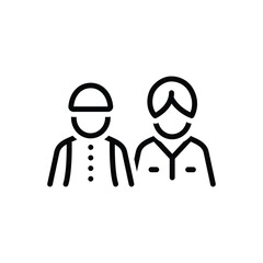 Black line icon for characters