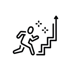 Black line icon for success