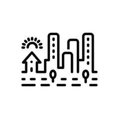 Black line icon for township