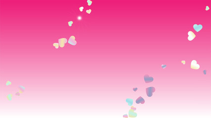 Realistic Background with Confetti of Hearts Glitter Particles. St. Valentine Day. Celebration pattern. Light Spots. Explosion of Confetti. Glitter Vector Illustration. Design for Banner.