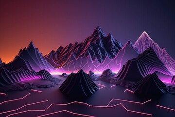 3d rendering, abstract, background, colorful, neon, wavy line, glowing, dark, modern, simple, wallpaper.