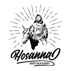 Palm Sunday holiday card vector illustration
