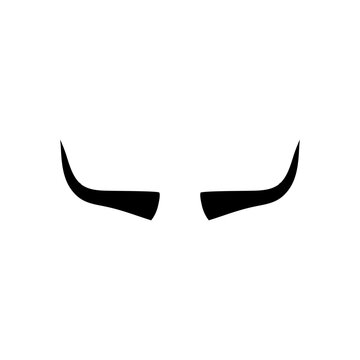bull horn animal glyph icon vector illustration