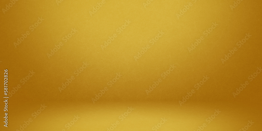 Poster blank yellow display on vivid summer background with minimal style. blank stand for showing product