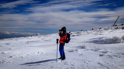 Fototapeta na wymiar A winter hiking in Vitosha mountain