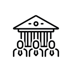 Black line icon for lawyers