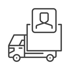 Delivery Truck Driver vector concept thin line icon