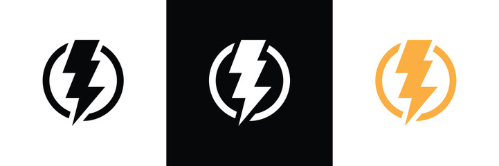 Fototapeta premium lightning bolt icon set. thunderbolt icon. flash lightning icon. electric power icon symbol sign collections, vector illustration