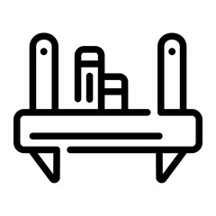 book shelf line icon
