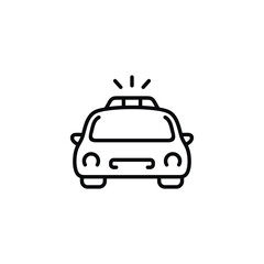 Police car line icon isolated on white background