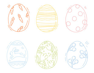 Happy Easter colorful vector illustration with eggs