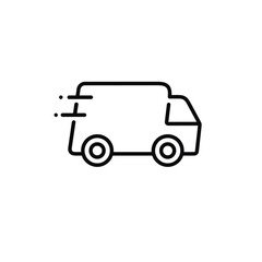 Fototapeta premium Car delivery line icon isolated on white background