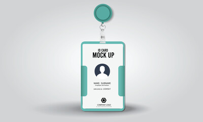 vertical id cards holder mockup with Vector Design