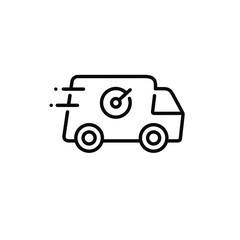Car delivery line icon isolated on white background