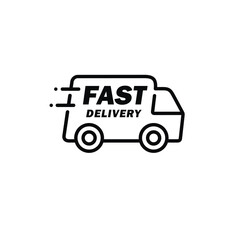 Car delivery line icon isolated on white background