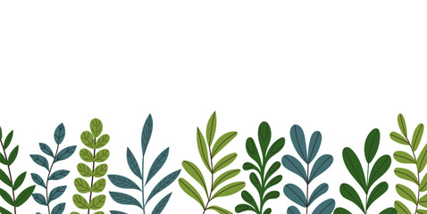 plant background, leaves isolated, vector