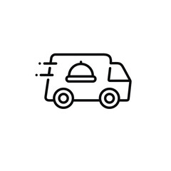 Food car line delivery icon isolated on white background