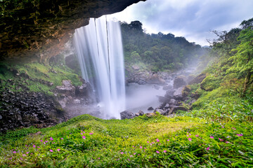 K50 Waterfall, also known as Hang En, is a tourist destination that still retains its wild features...