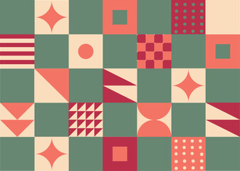 Bright color cover design with abstract geometric pattern in the background. Modern background design with fashionable and bright saturated color. Vector poster template.