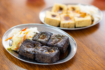 Taiwan famous dish stinky tofu