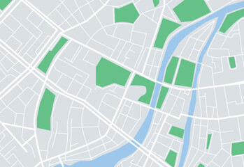Map of the city center. Can be used for design for city navigation. Vector illustration.