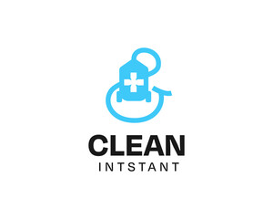 Blue Flat Vacuum Cleaner Logo