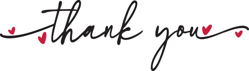 Thank you calligraphy. 
Hand drawn lettering phrase, Calligraphy t shirt design, Isolated on white background, svg Files for Cutting Cricut and Silhouette, EPS 10, Black and white