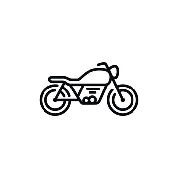 Motorcycle line icon isolated on white background