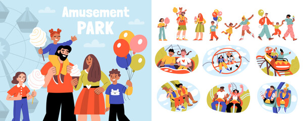 Amusement Park Flat Compositions