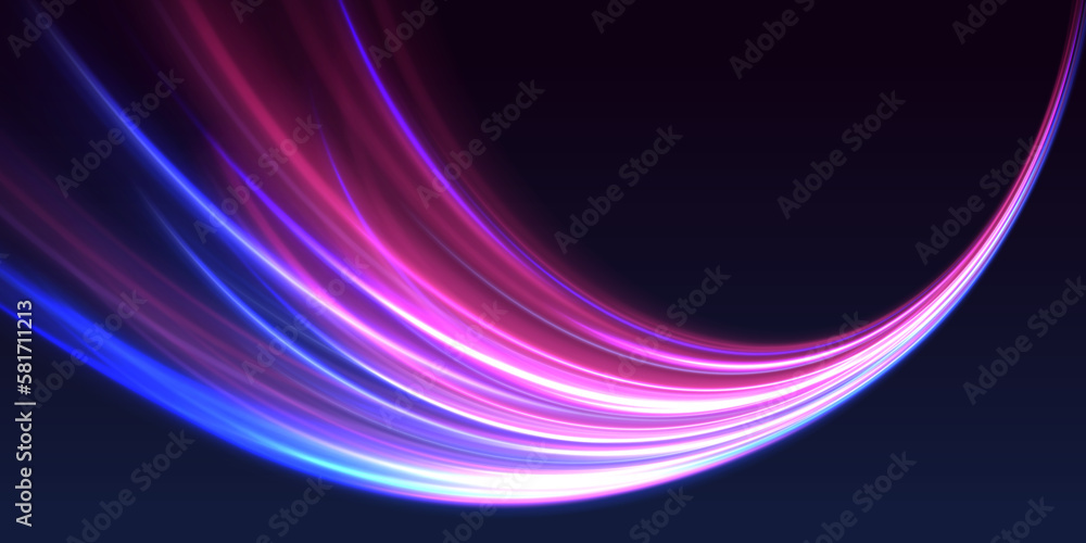 Poster particle motion effect. beautiful glow light flare and spark. red blue special effect, speed police 