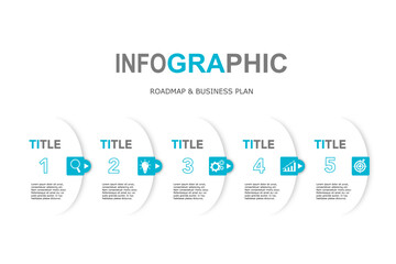 Infographic template for business plan ,strategy, roadmap. 5 Steps Modern Timeline diagram ,minimal style, presentation vector infographics