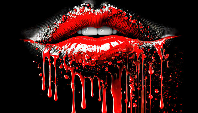 Lippen Mund Kuss Sinnlichkeit Gedankenspiel Abstrakte Illustration Generative AI Digital Art Kunst Hintergrund Cover