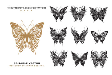 10 Butterfly Logos Tattoos © Pere