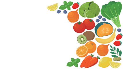 Background image of fruits and vegetables.
