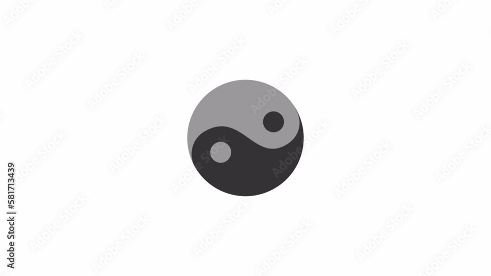 Aufkleber animated yin yang symbol loader. opposite energies. simple black and white loading icon. 4k video fo