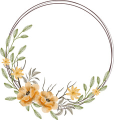 beautiful watercolor flower wreath