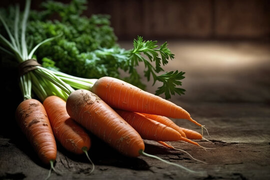 Premium Close up shot of Carrots. Generative AI.